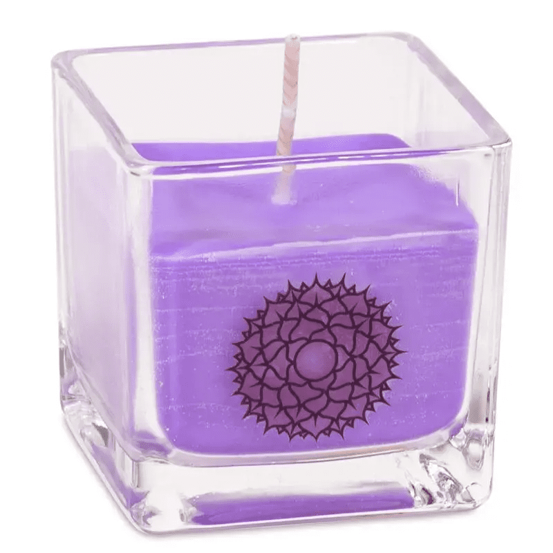 Candela Profumata in Cera di Colza Naturale - Migliora il 7° Chakra