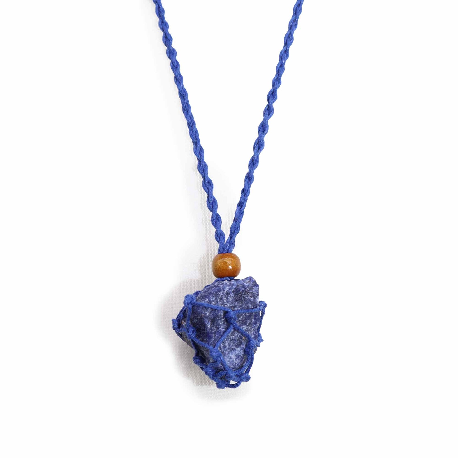 Collana in Macramè per Pietre Semipreziose – Lunghezza 45 cm - Blu