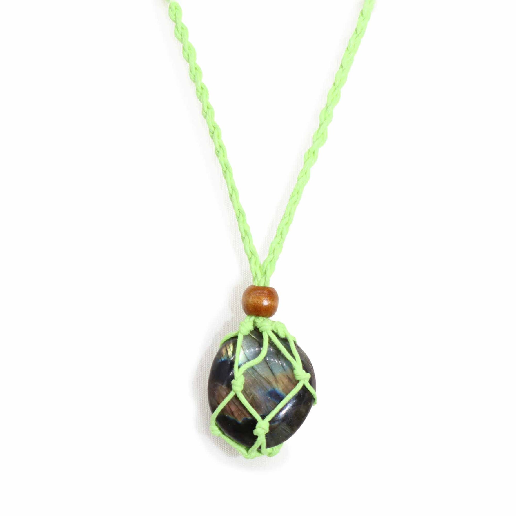 Collana in Macramè per Pietre Semipreziose – Lunghezza 45 cm - Verde