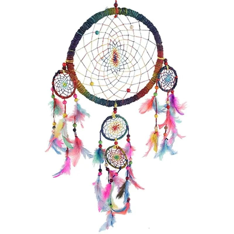 Acchiappasogni multicolore realizzato in Canapa - M