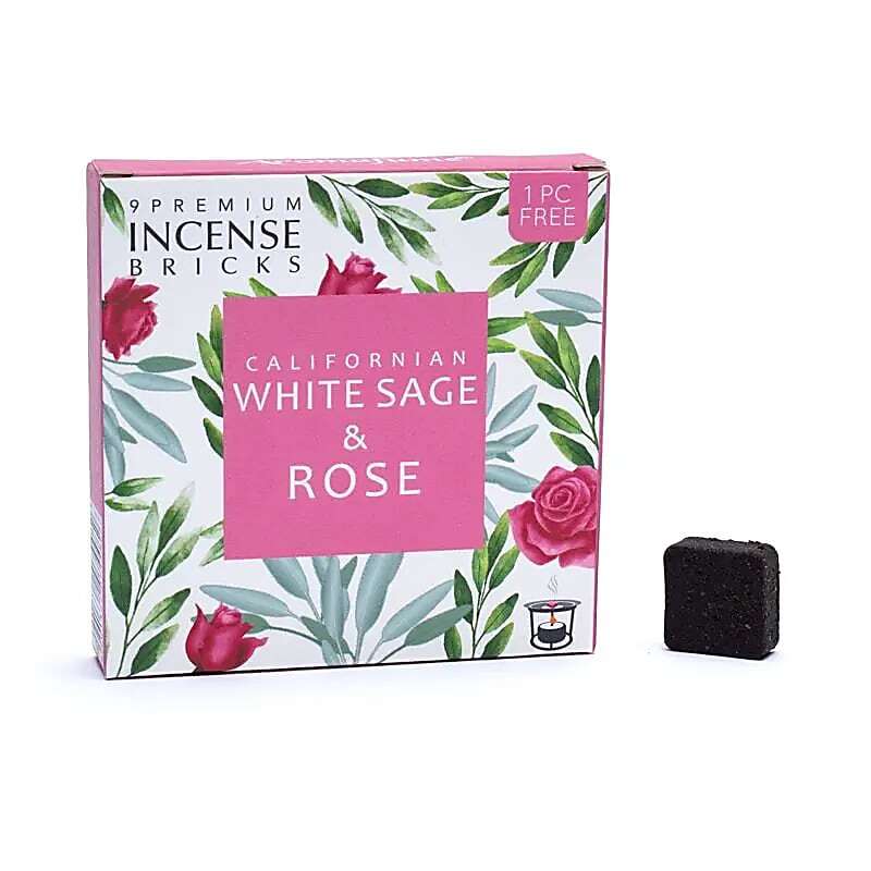 Salvia bianca e Rosa - Mattoncini di incenso - Aromafume - 9 Pezzi