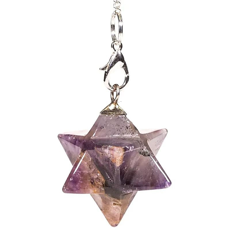 Pendolo divinatorio egizio Merkabah 8 punte - Ametista