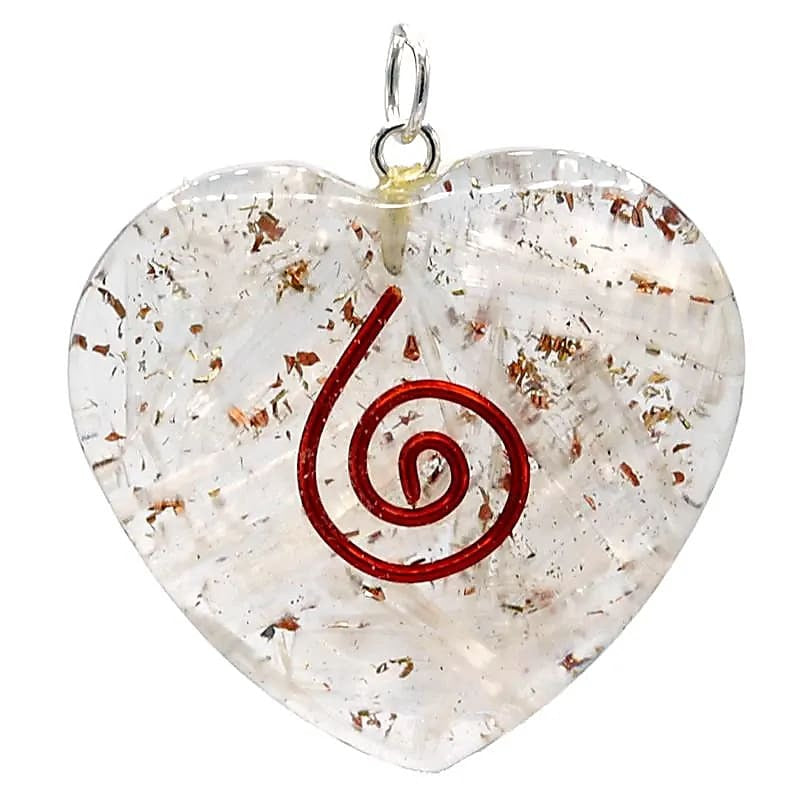 Ciondolo in Orgonite e Selenite - Cuore