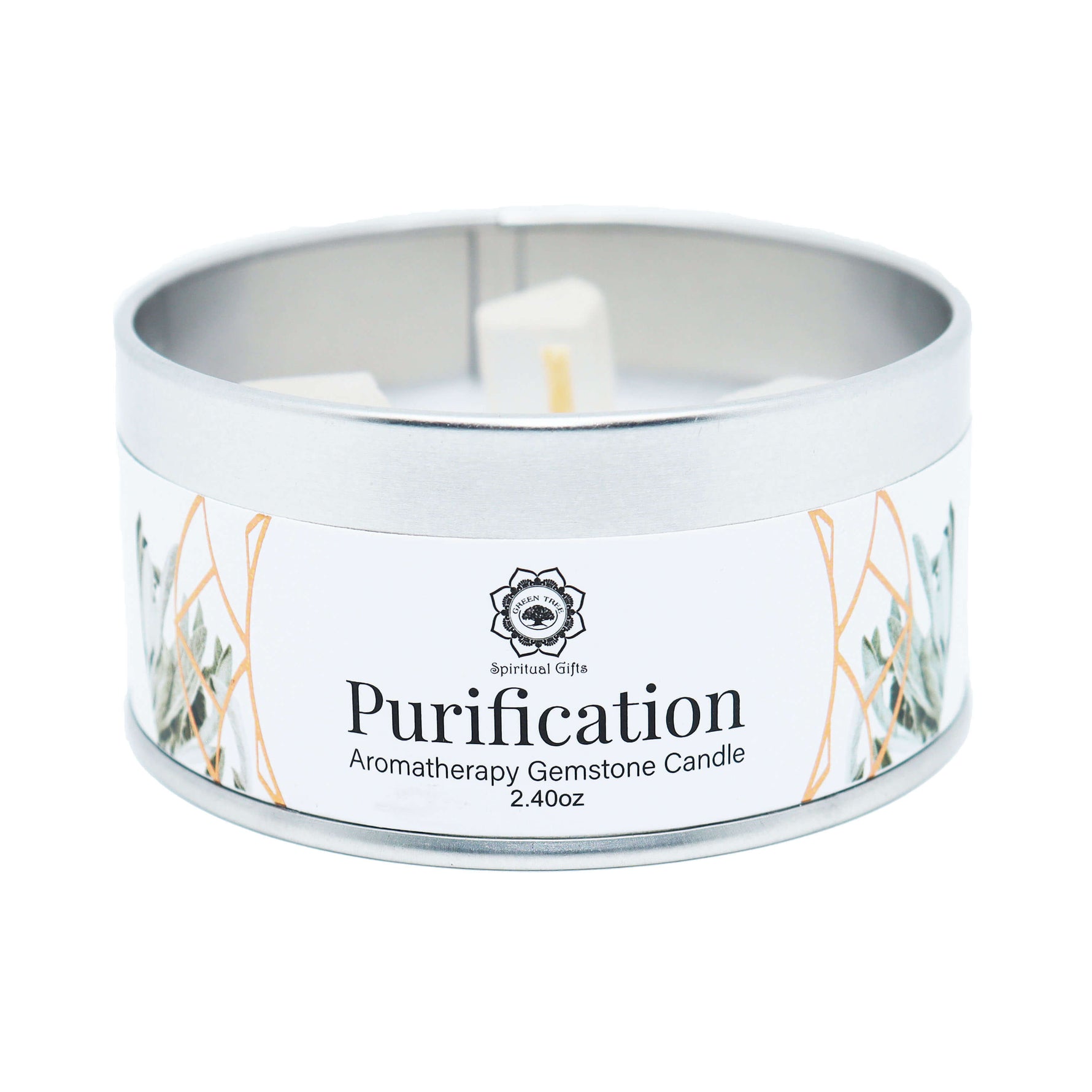 Salvia Bianca e Selenite - Candela Profumata Artigianale - 70g