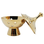 Bruciatore d'Incenso Dorato - Design Raffinato per Grani e Resine Aromatiche