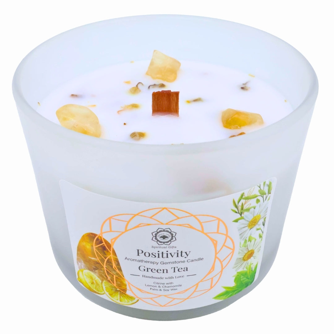 Tè Verde e Quarzo Citrino - Candela Profumata Artigianale - 256g