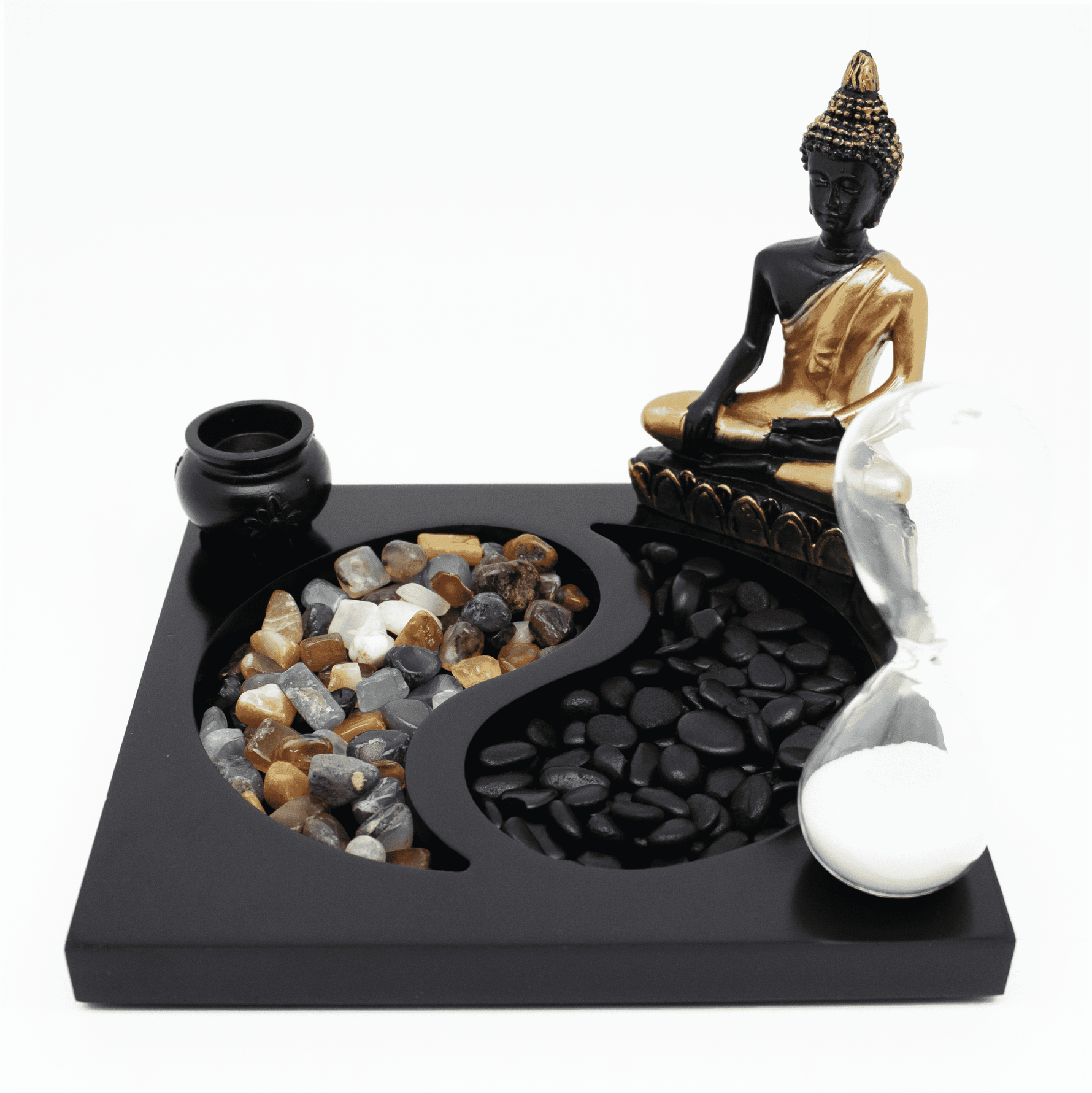 Giardino zen Yin-Yang con clessidra - 15 cm