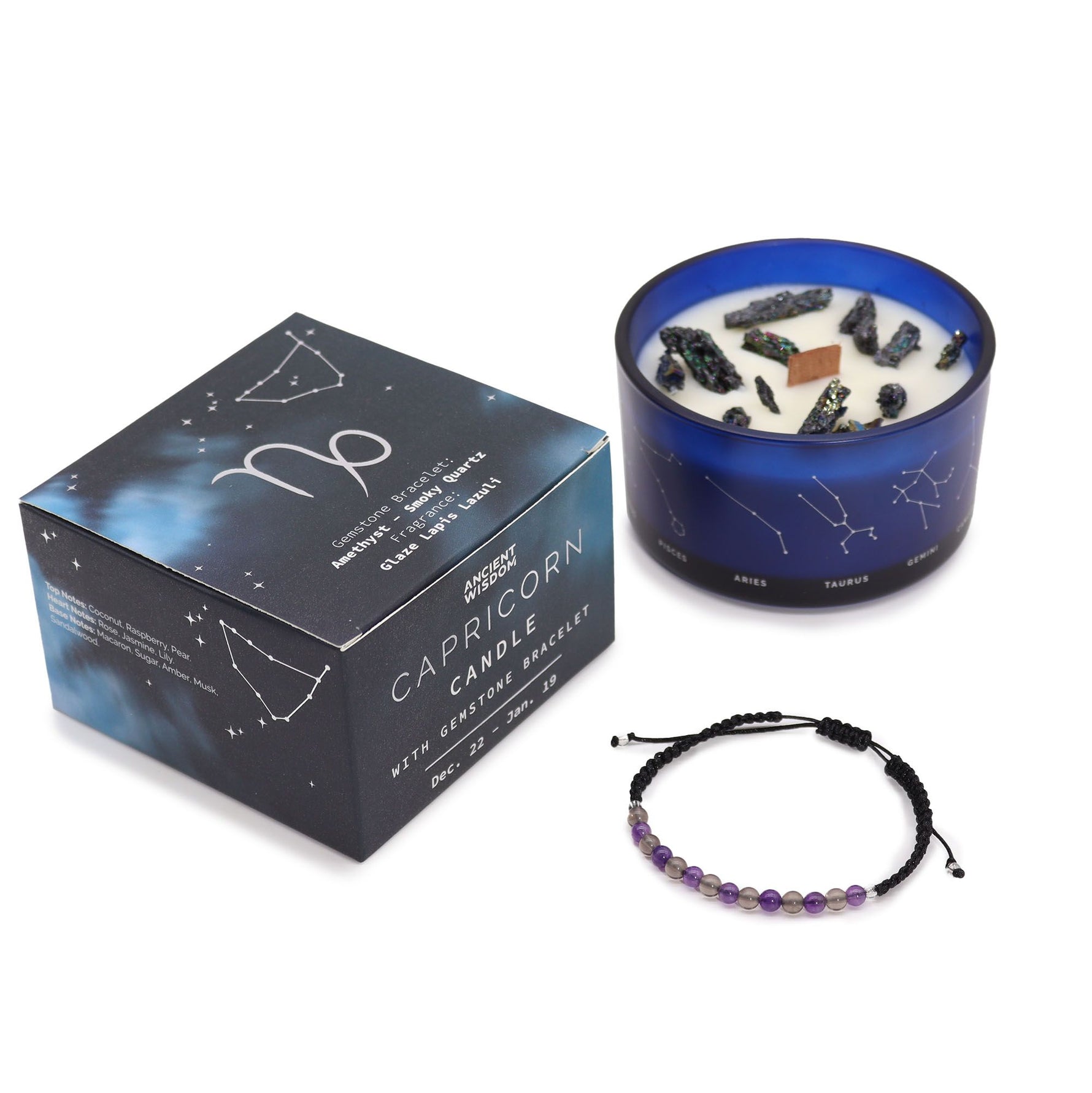 Capricorno - Candela dello Zodiaco con Braccialetto