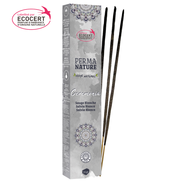 Salvia Bianca - Bastoncini di incenso - Perma Nature - Certificati Ecocert - 15g