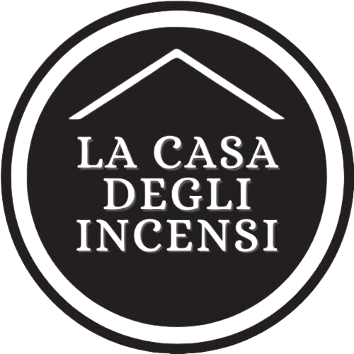 Logo della casa degli incensi nero su sfondo trasparente