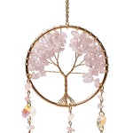 Acchiappasole con Quarzo Rosa - Albero della Vita - 30cm - immagine
