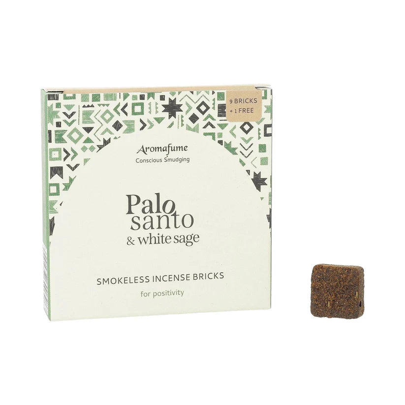 White sage and Palo Santo - Incense bricks - Aromafume - 9 Pieces