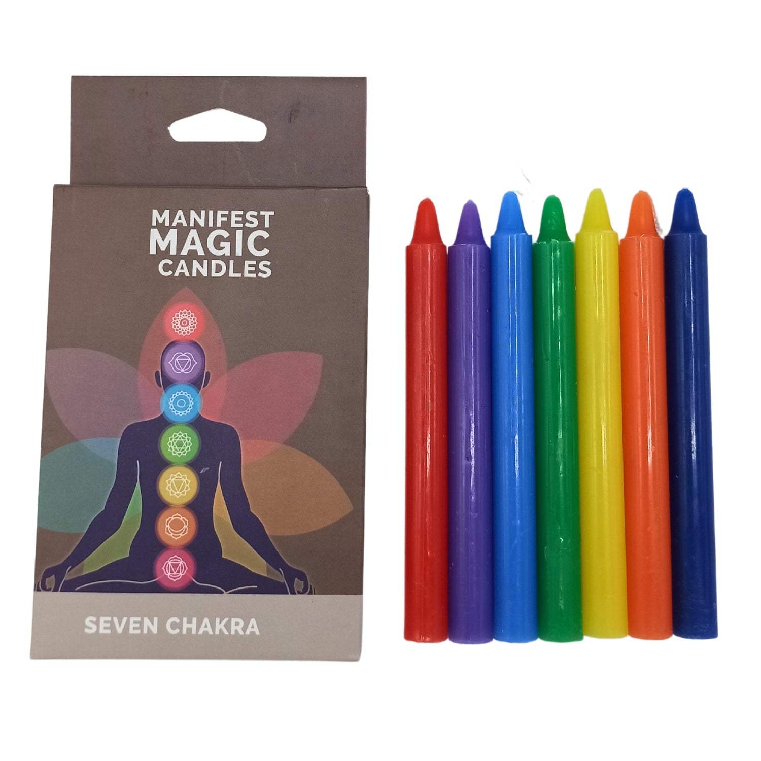 Set 7 Candele viola per rituali - Sette Chakra
