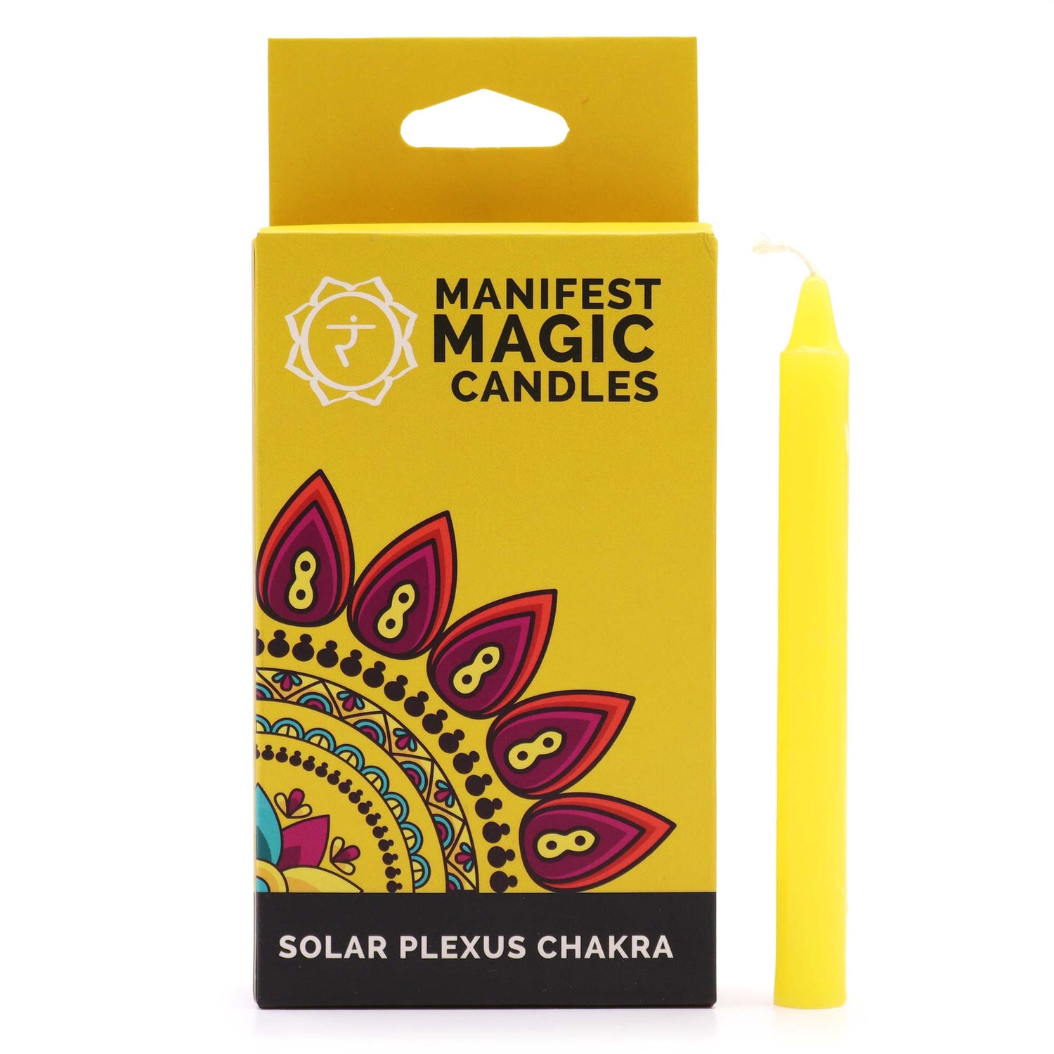 Set 12 Candele gialle per rituali - 3 Chakra