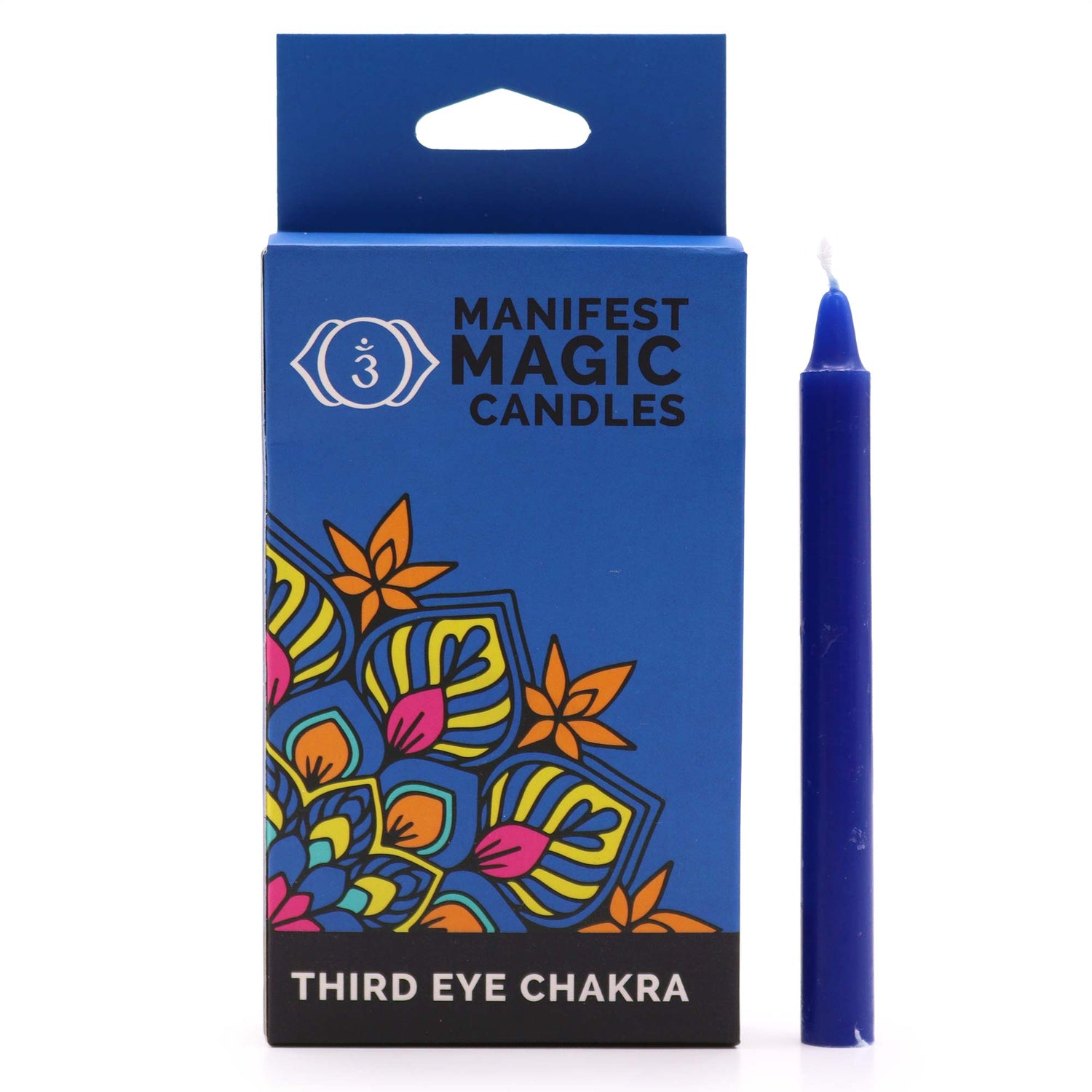 Set 12 Candele blu scuro per rituali - 6 Chakra