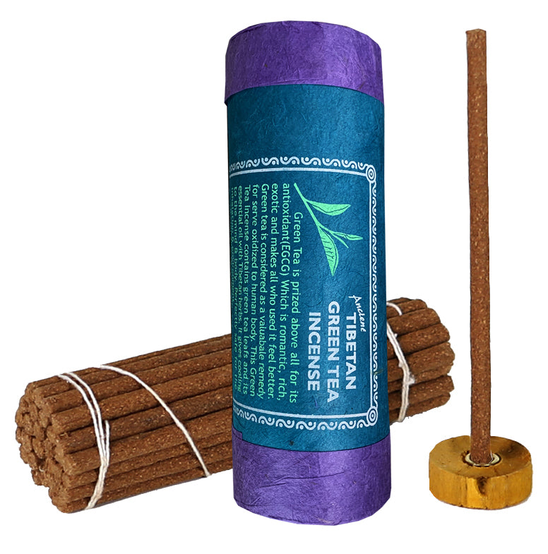 Tè Verde - 30 Bastoncini di incenso Tibetano Premium - 35g