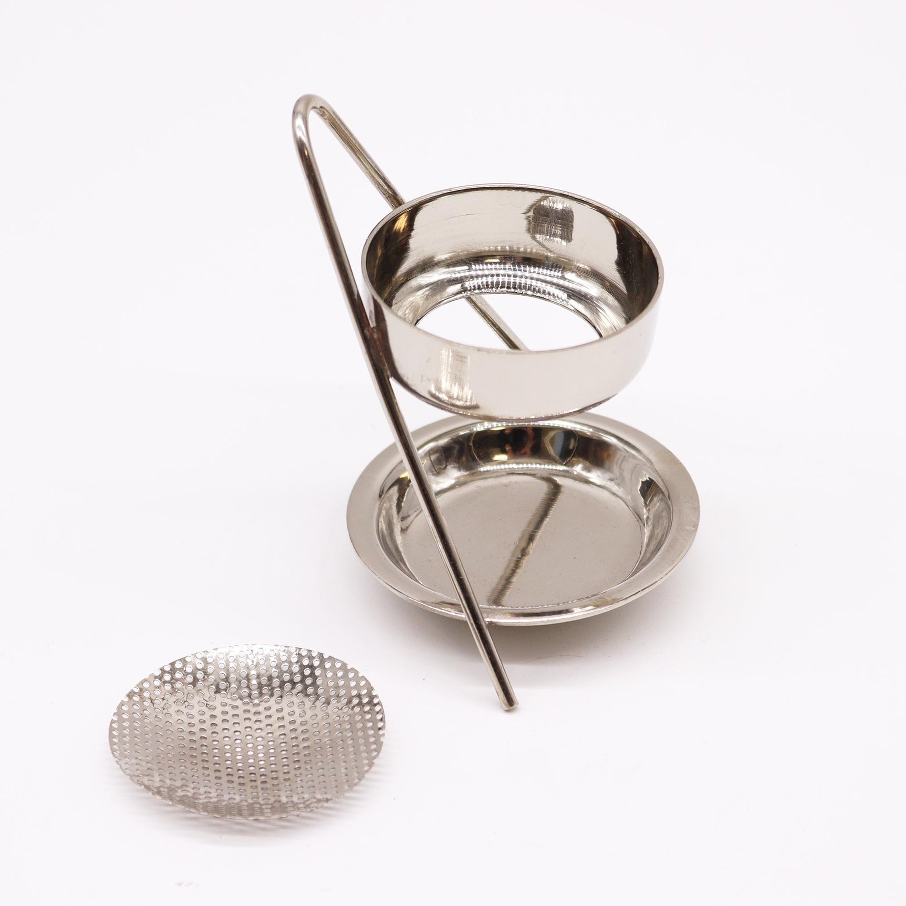 Bruciatore per Resine con lumino in Ottone Placcato in Argento