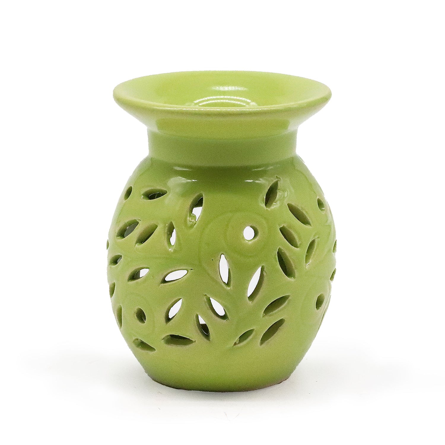 Brucia Essenze in ceramica verde - Floreale
