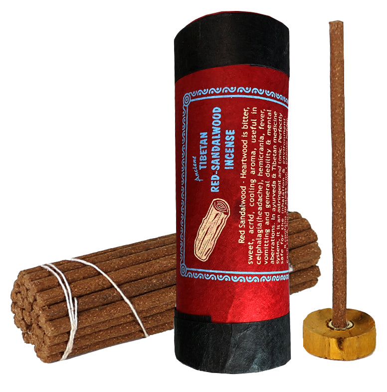 Legno di Sandalo Rosso - 30 Bastoncini di incenso Tibetano Premium - 35g