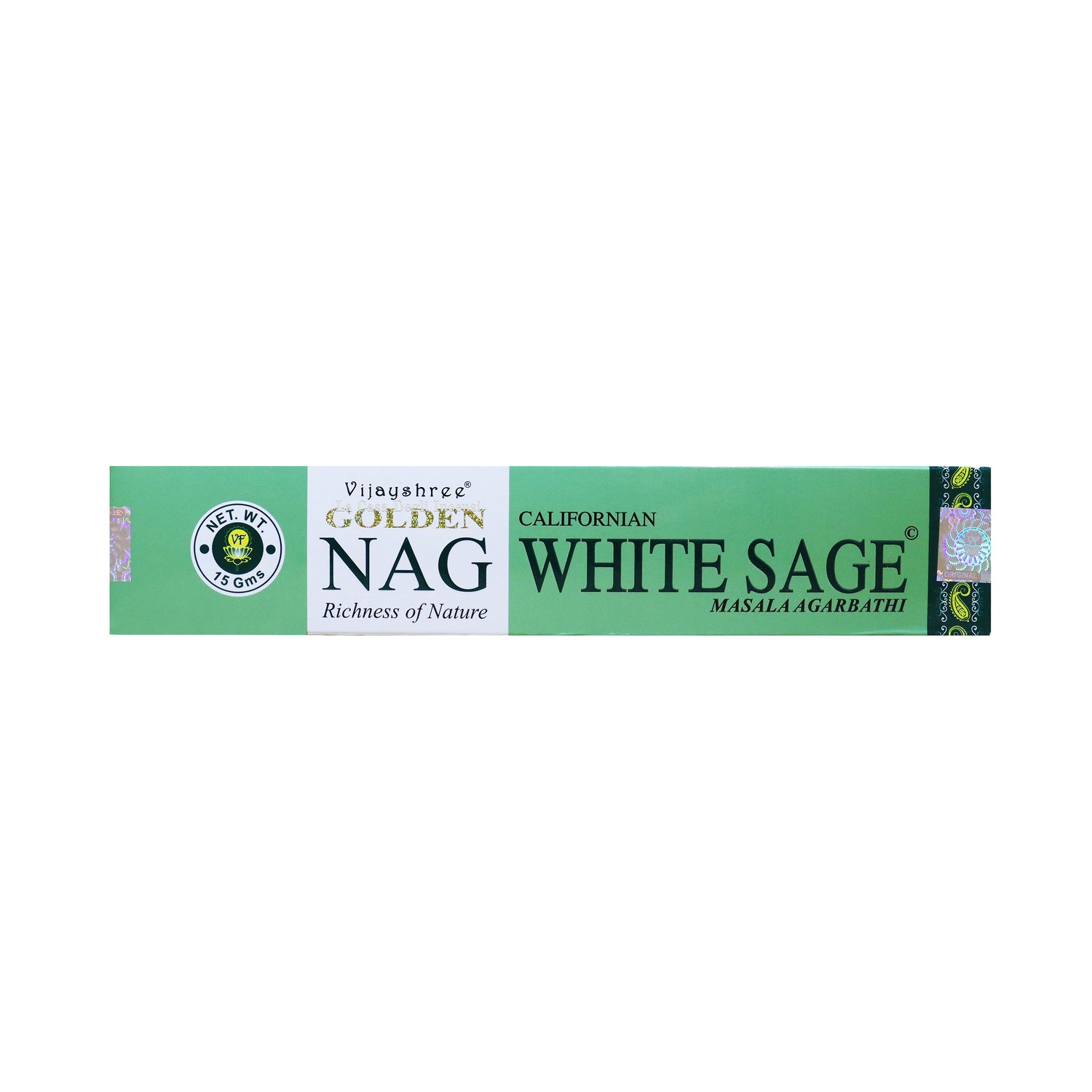 Salvia Bianca - Bastoncini di Incenso - Vijayshree Golden Nag - 15g