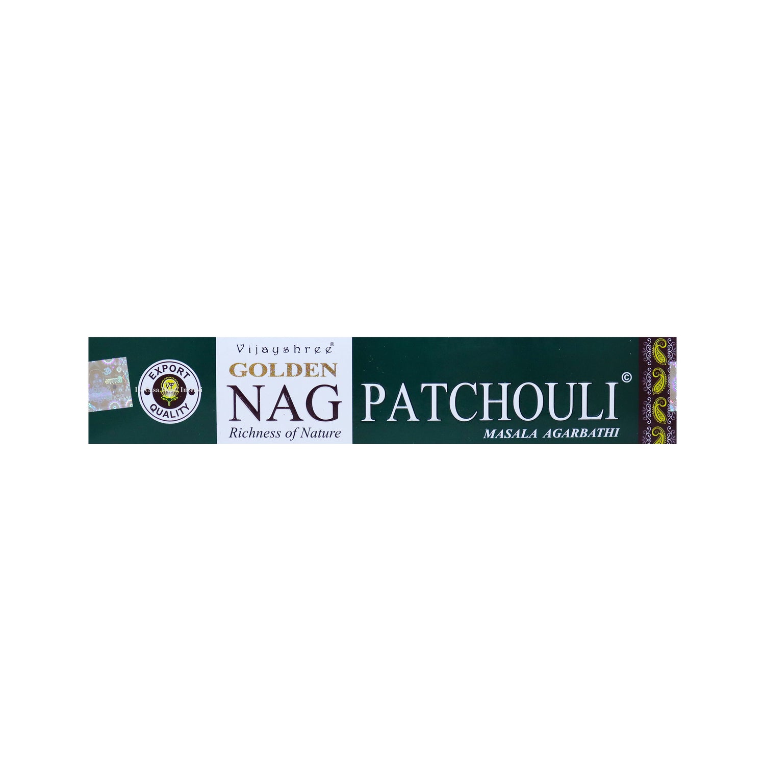 Patchouli - Bastoncini di Incenso - Vijayshree Golden Nag - 15g