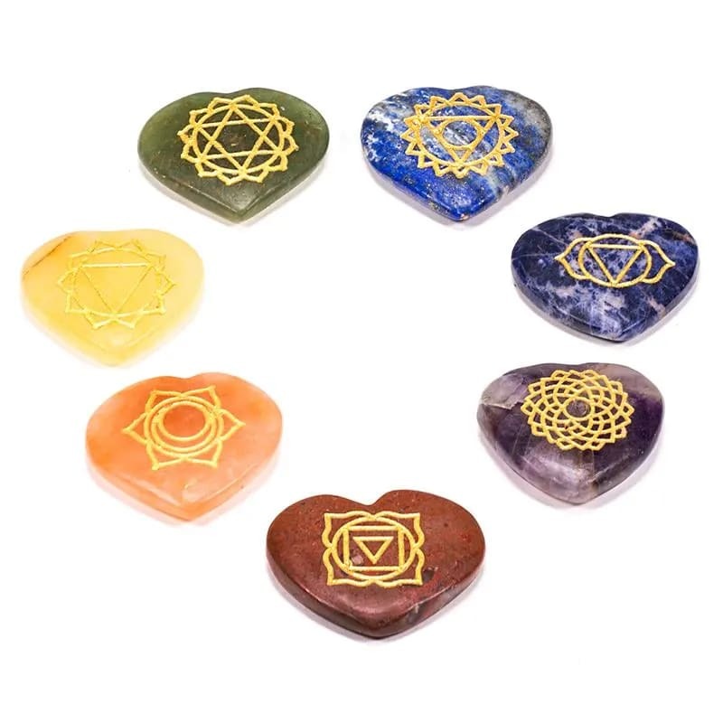Set di Pietre burattate cuoriforme per allineare i tuoi Chakra
