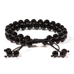 Bracciale regolabile in Agata nera