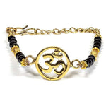 Bracciale regolabile con pietre di Onice nera - Ohm