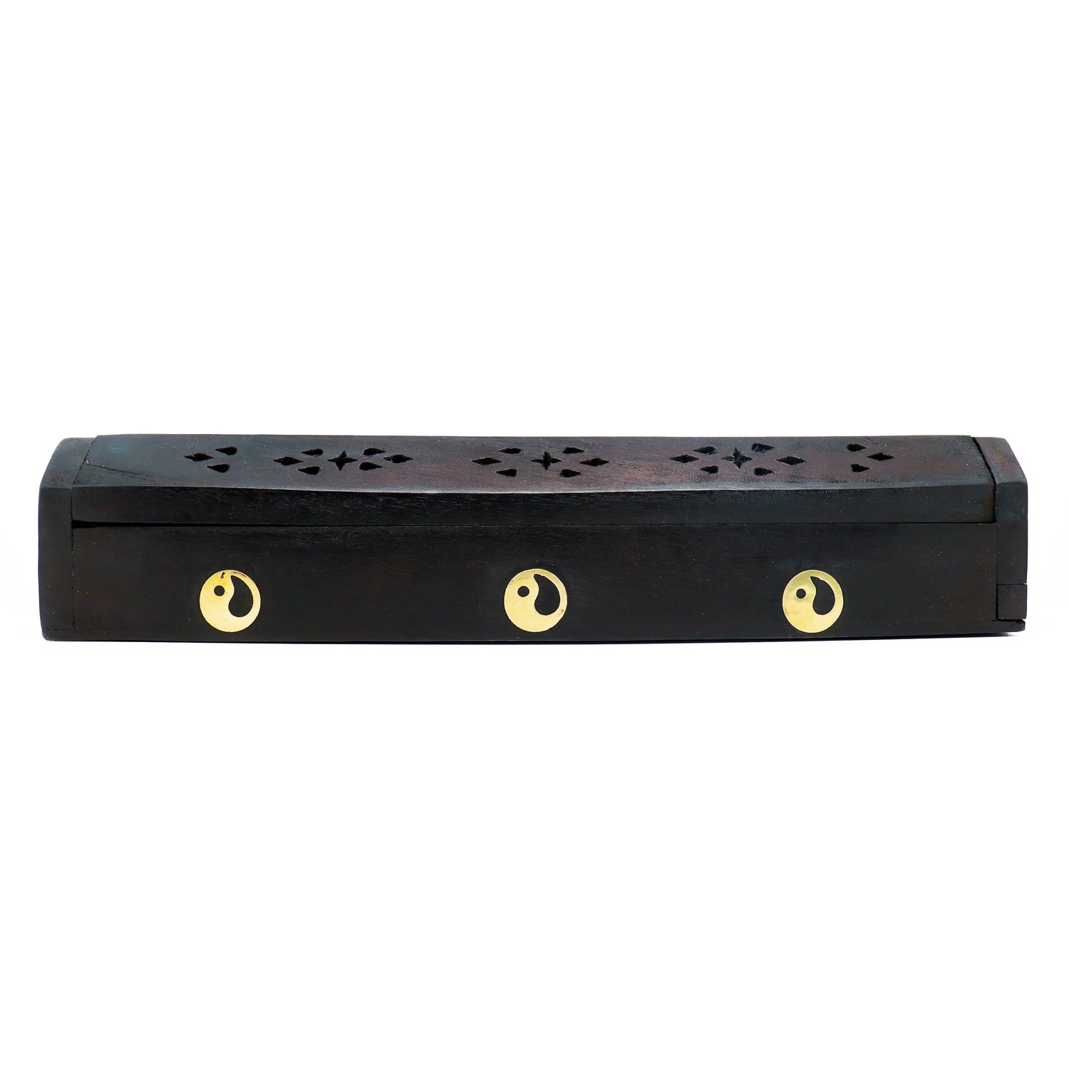 Scatola porta incenso in legno nero - Ying - Yang