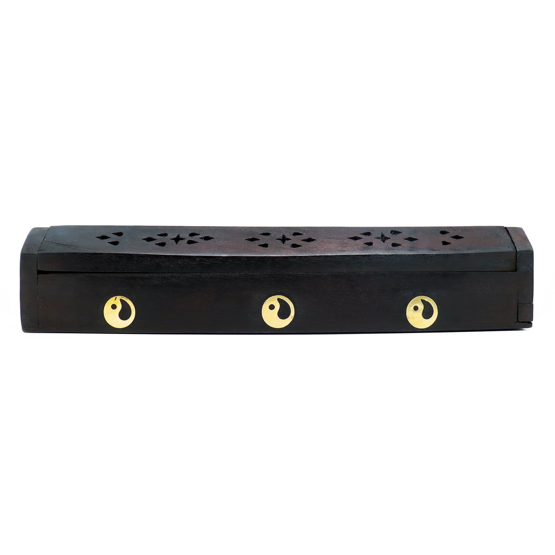 Scatola porta incenso in legno nero - Ying - Yang
