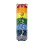 Candela dei 7 chakra con oli essenziali