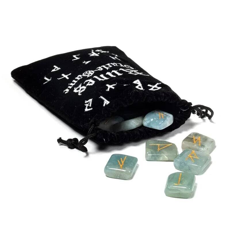 Set Oracolo - 25 Rune - colore Acquamarina