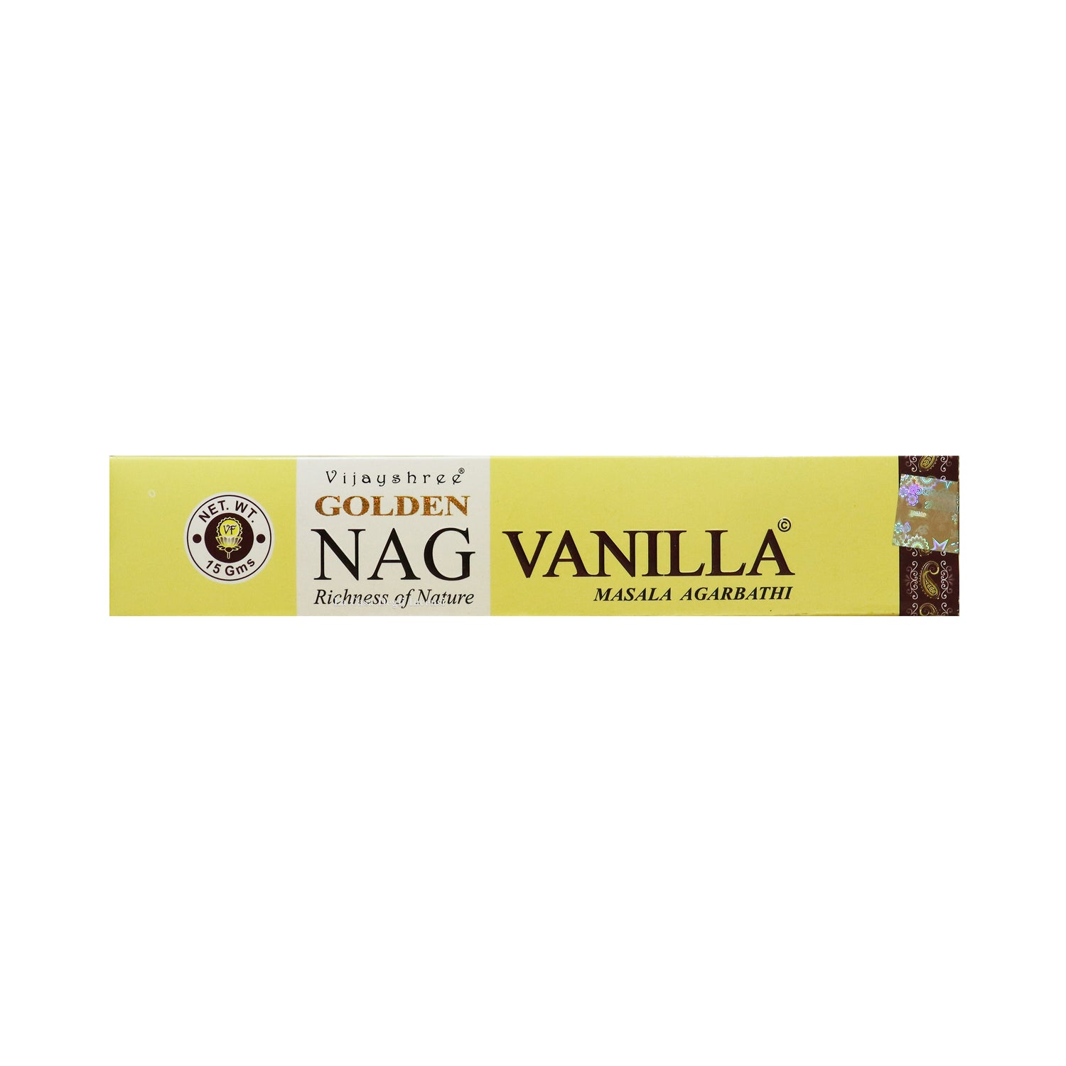 Vaniglia - Bastoncini di Incenso - Vijayshree Golden Nag - 15g