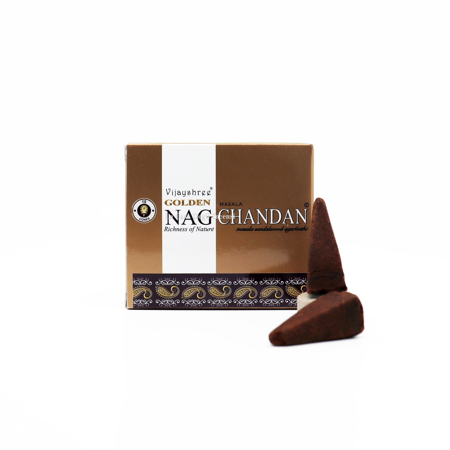 Chandan - Coni di Incenso - Vijayshree Golden Nag - 10pz