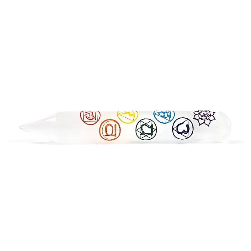 Bacchetta in Selenite per massaggio - 7 Chakra