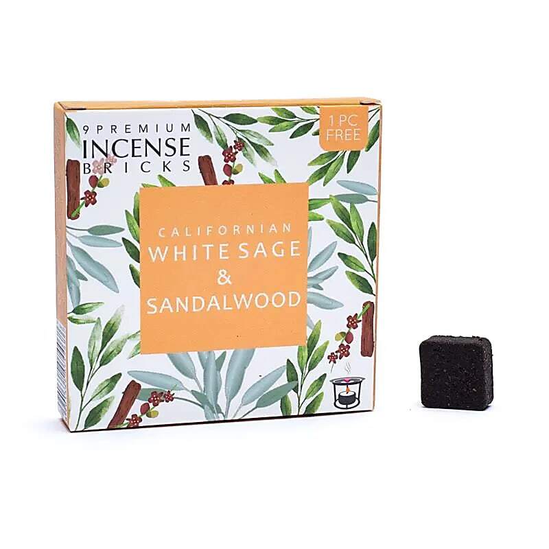 Salvia bianca e Sandalo - Mattoncini di incenso - Aromafume - 9 Pezzi