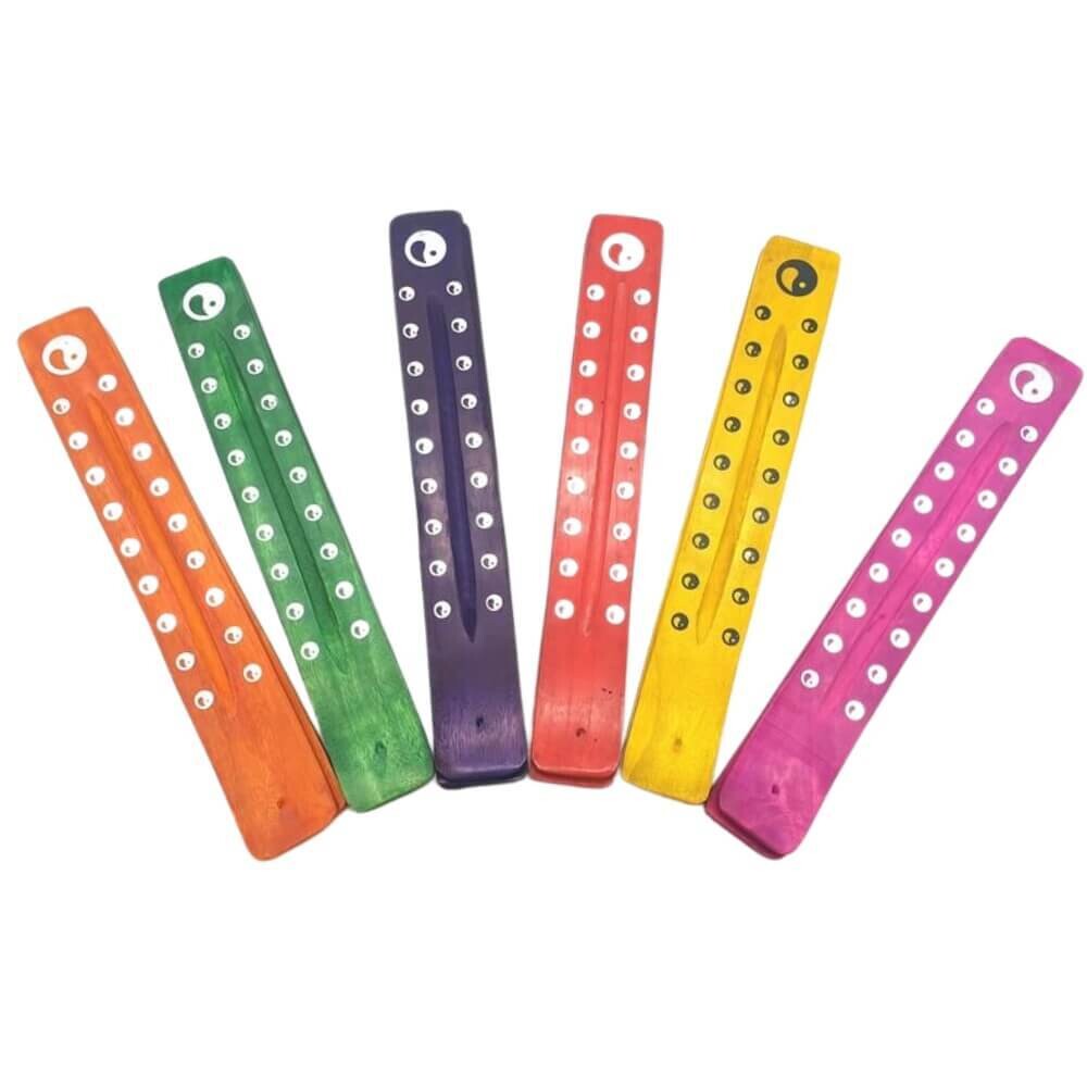 Porta incenso in legno colorato - immagine