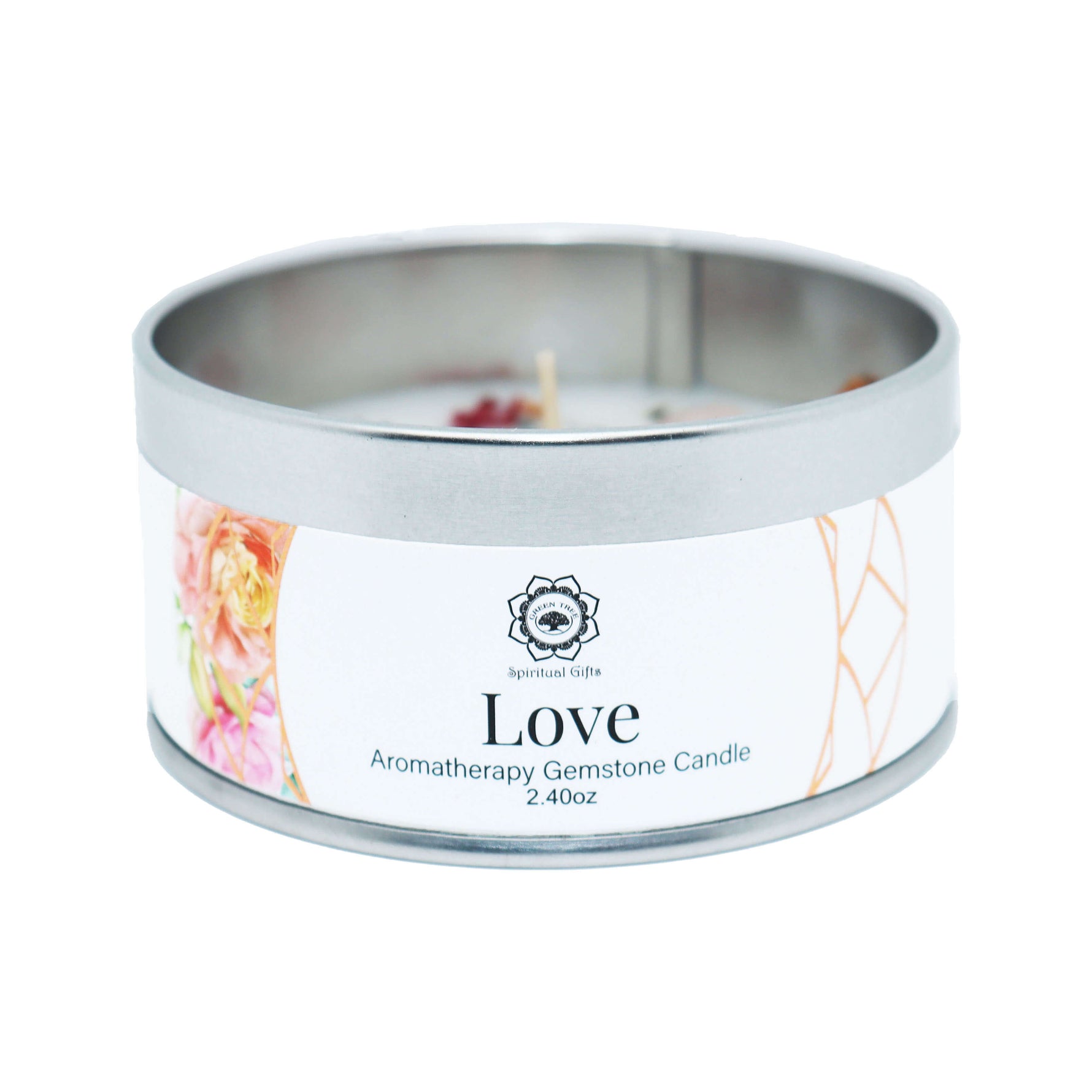 Rosa e Quarzo Rosa - Candela Profumata Artigianale - 70g