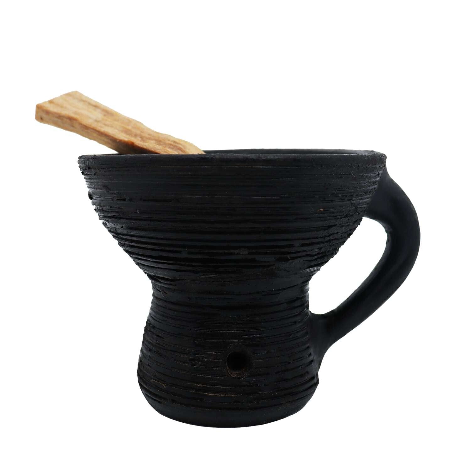 Vaso nero con incenso