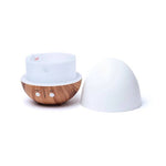 Diffusore bianco e legno aperto forma uovo