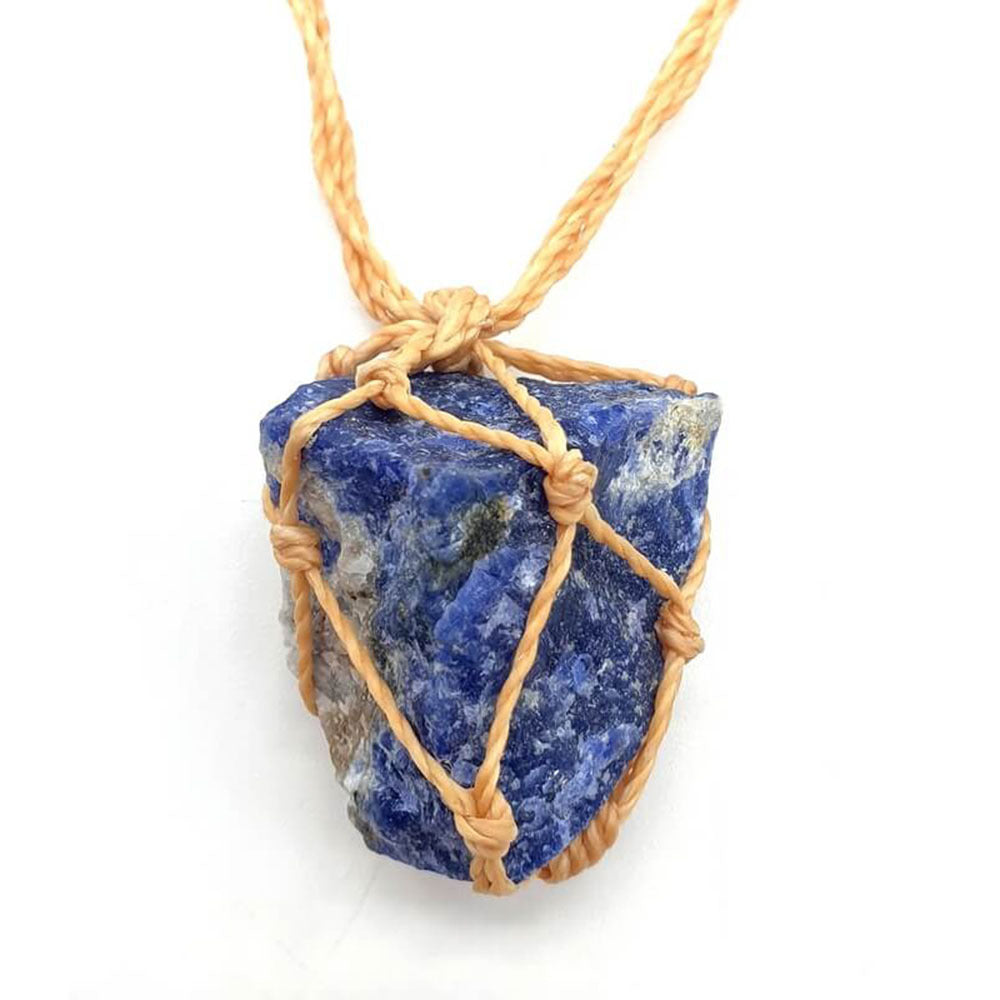 Collana regolabile di Sodalite grezza