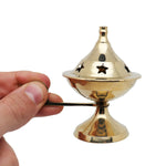 Bruciatore d'Incenso in Ottone con Manico per incenso in grani