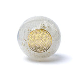 Sfera di Orgonite con Selenite - Fiore della vita