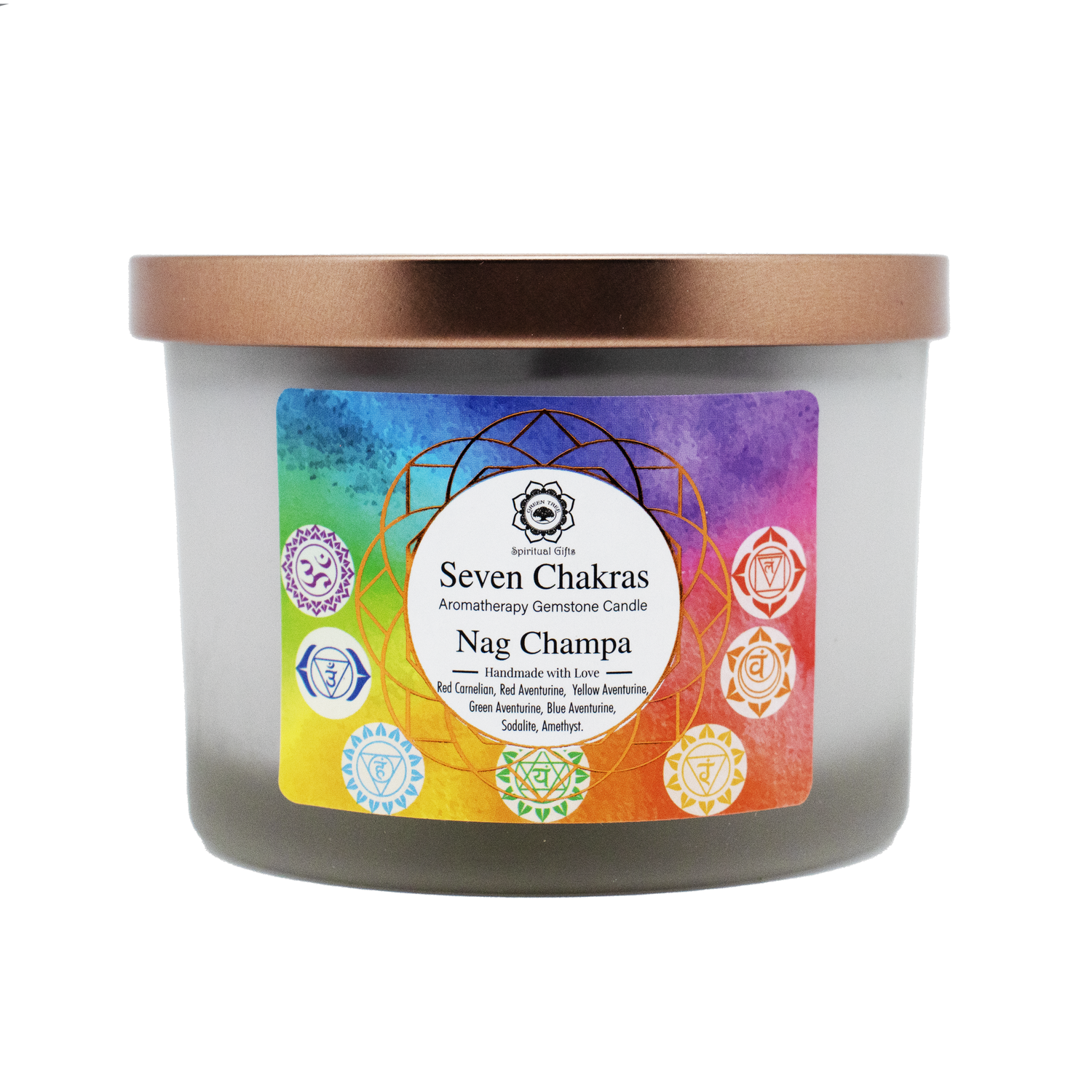Nag Champa 7 Chakra - Candela Profumata Artigianale - 256g