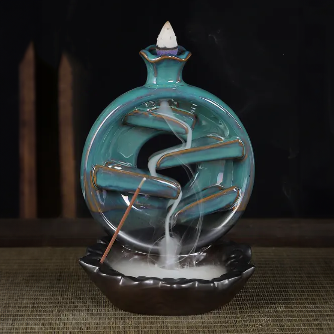 Fontana brucia incenso in ceramica