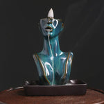 Fontana brucia incenso in ceramica - Busto Greco Romano