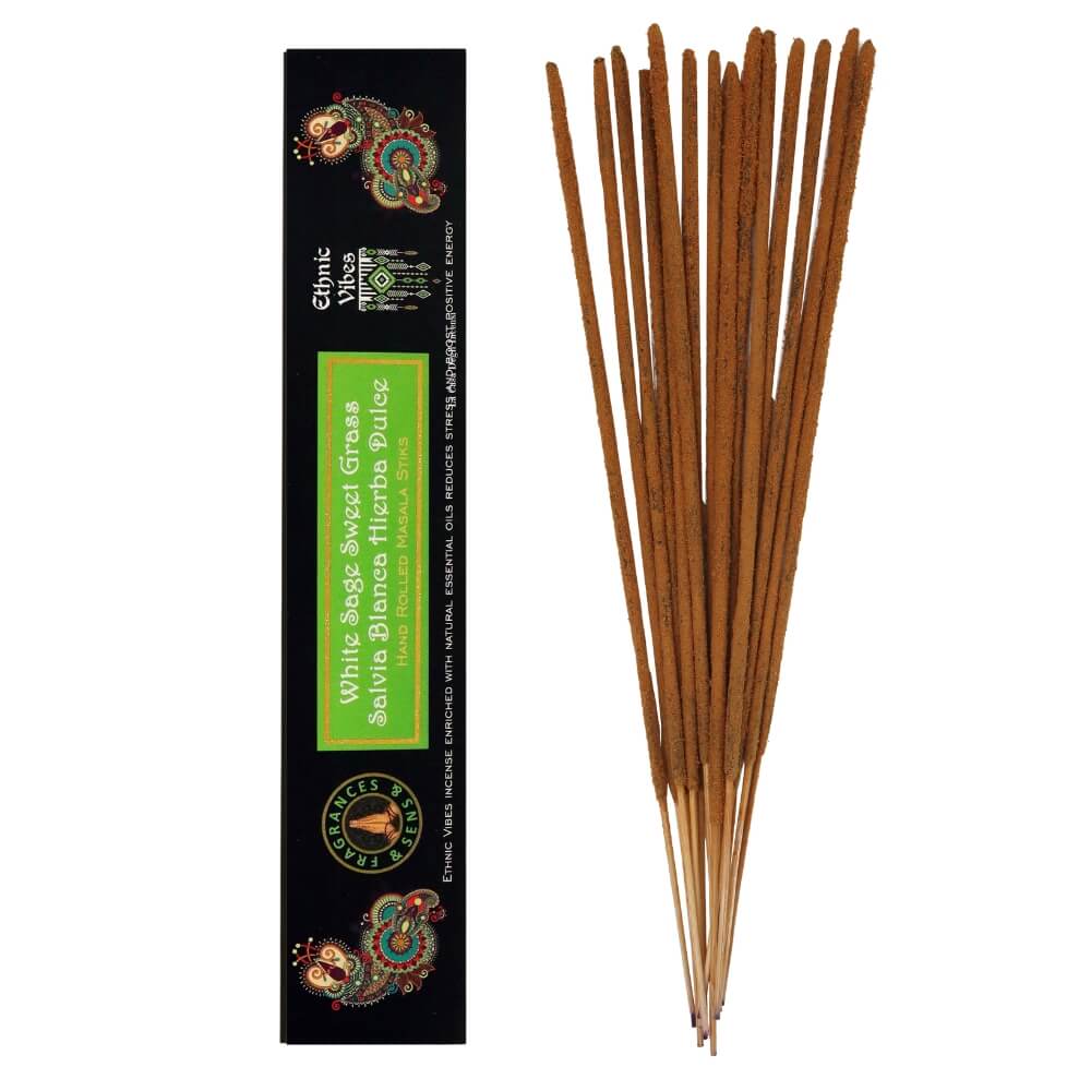 Erba Dolce e Salvia Bianca - Bastoncini di Incenso - Ethnic Vibes - 15g