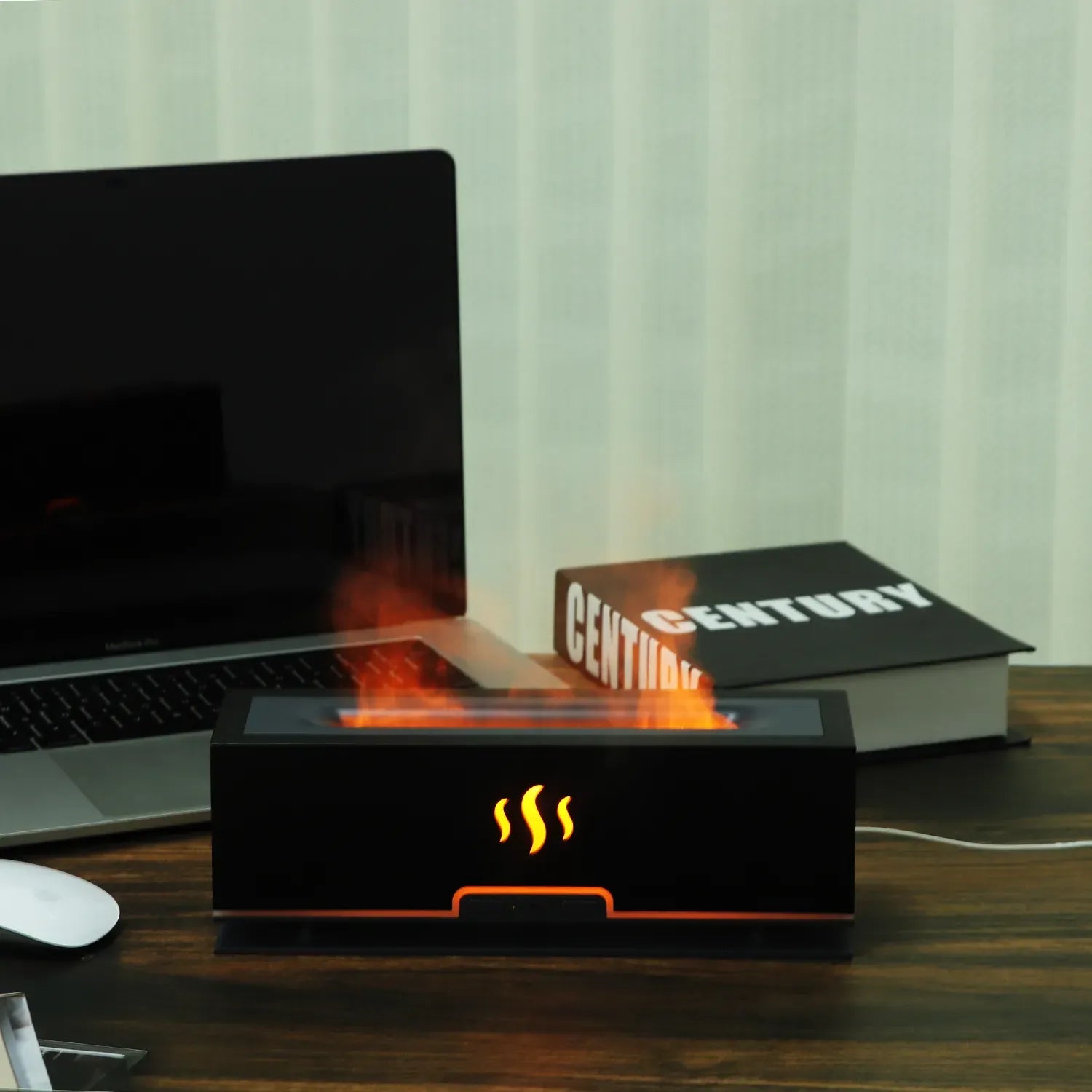 Diffusore moderno nero rettangolare, design minimal.