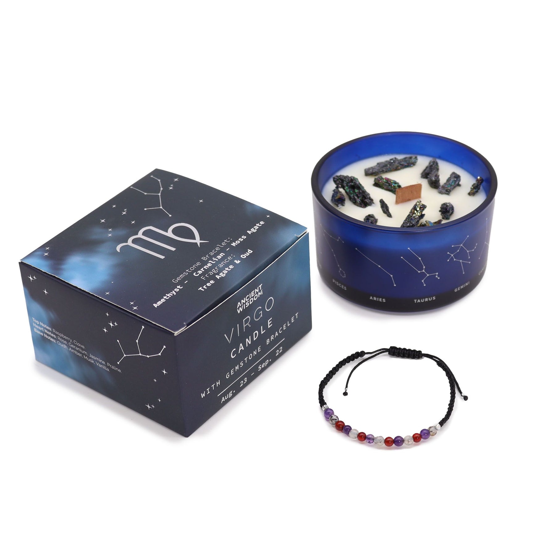 Vergine - Candela dello Zodiaco con Braccialetto