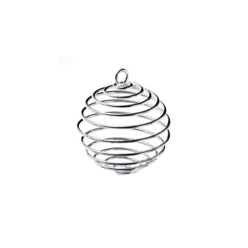 Gabbietta Porta Pietra in Metallo Rodiato Argento – Spirale Apribile